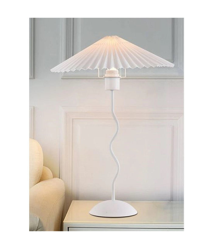 Lume In Metallo Bianco Moderno Abat Jour E27 Lampada Tavolo Con Interruttore D25         