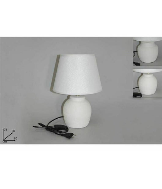 Lume Lampada Abat Jour Comodino Comò 32cm Luce Bianca Pietra Moderna Ln002534         