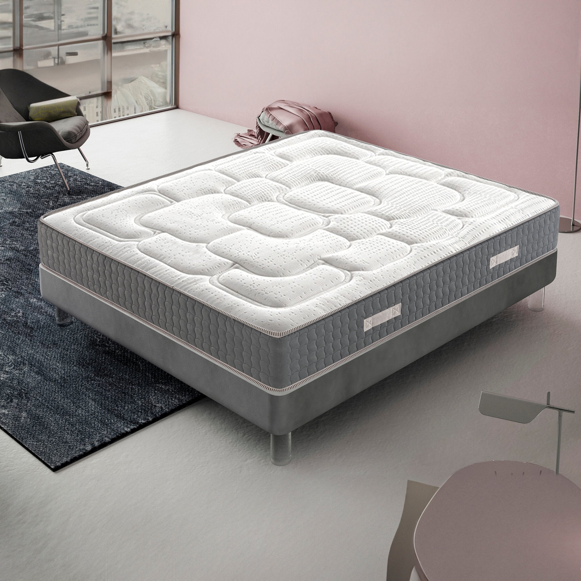 Materasso 140x190 in Memory Foam - Alto 20 cm - 3 cm memory 9 zone differenziate - Ortopedico