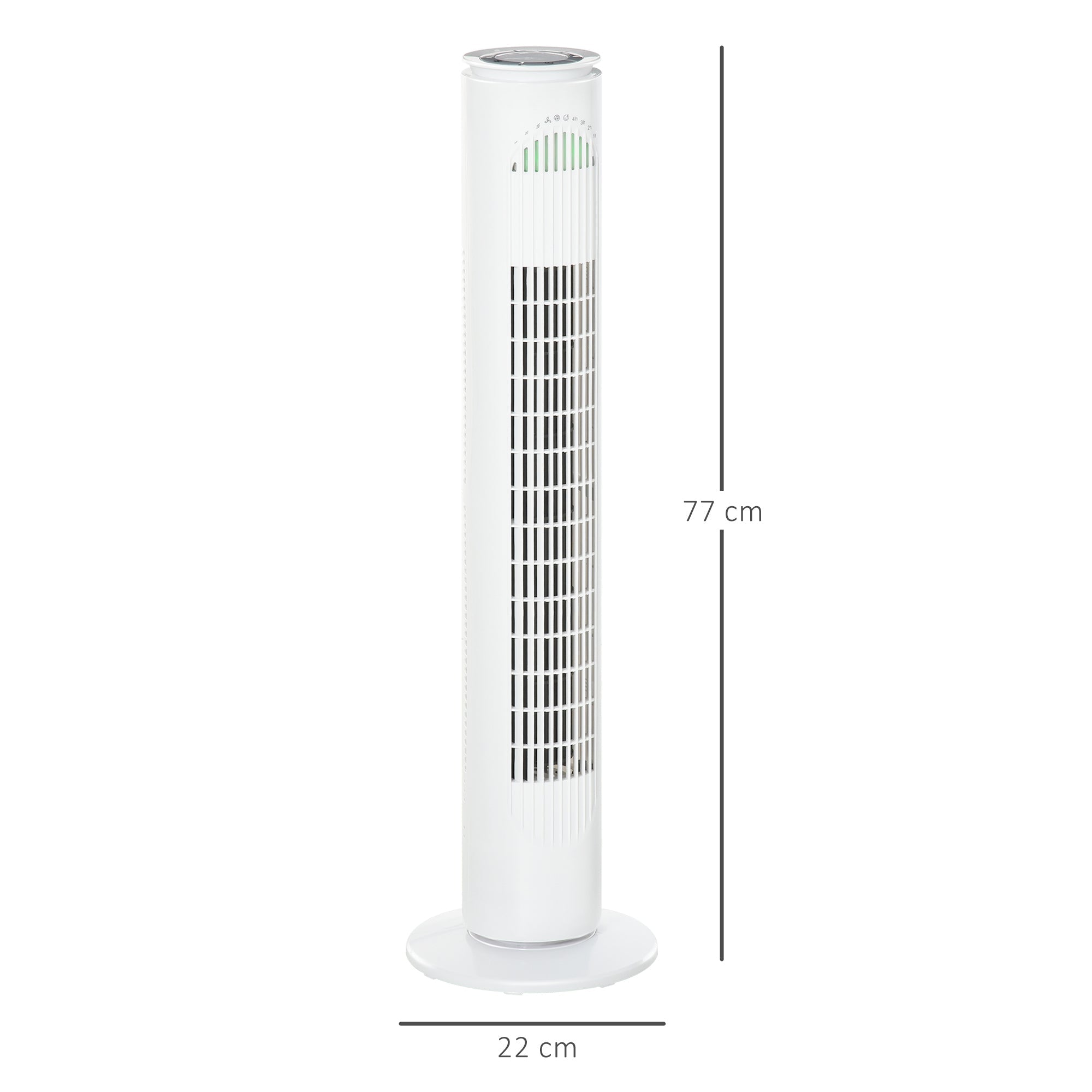 Ventilatore a Torre 45W a 3 Modalità e 3 Velocità con Timer da 10h Ø22 x 77A cm in ABS Bianco