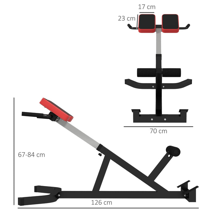 Sedia Romana per Allenamento 126x70x67-84 cm in Acciaio Nera