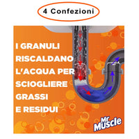 Mr muscle niagara disgorgante granulare per cucina 4 confezioni da 250 gr