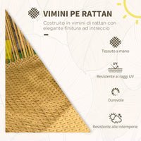 Poltrona da Giardino a Uovo con Poggiatesta e Cuscini per Seduta 89x75x143 cm in Rattan e Acciaio Sabbia e Nero