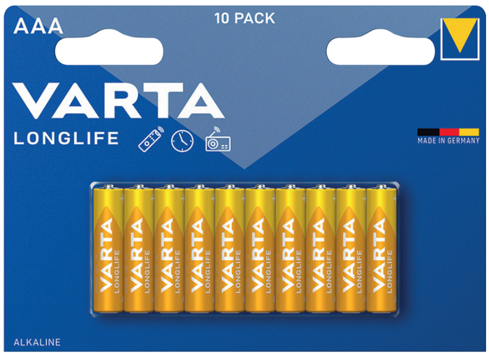 Varta batteria longlife ministilo aaa alcalina blister 10 pezzi