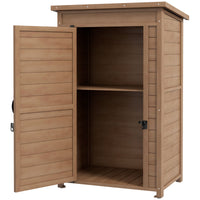 Armadio da Giardino con Ripiano 75x56x117cm in Legno Marrone