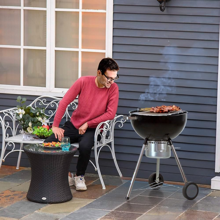 Barbecue a carbone modello ketty Ø 57 cm con coperchio, sistema raccogli cenere e termometro