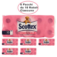 Scottex l'originale carta igienica 6 confezioni da 10 rotoli ciascuno