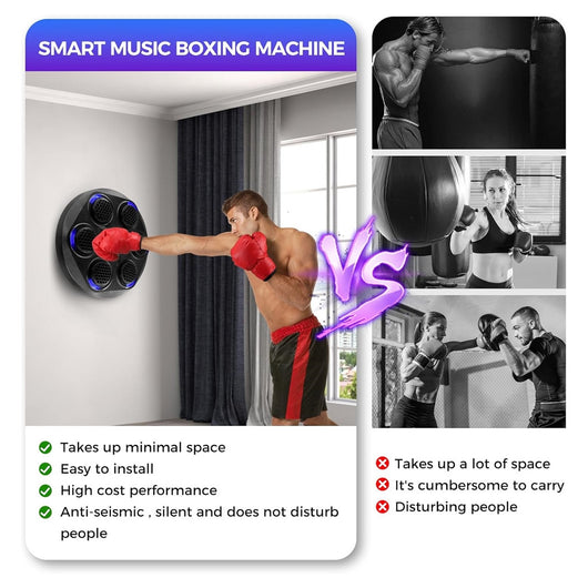 Trade Shop - Macchina Da Boxe Con Musica Da Parete Led Bluetooth Esercizio Per Adulti Bambini         