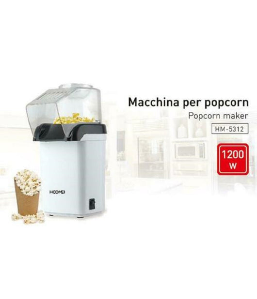 Macchina Per Pop Corn Elettrica 1200w Popcorn Senza Olio Feste Party Bambini         