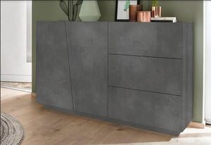 Credenza Moderna, 2 ante, 3 cassetti, finitura Ardesia, ZTC69895336