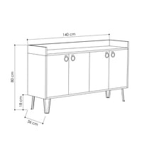 Madia 4 ante Dea 140x36x80 h colore antracite tortora