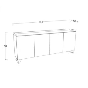 Madia 4 ante Polan ardesia piombo 241x42x99h