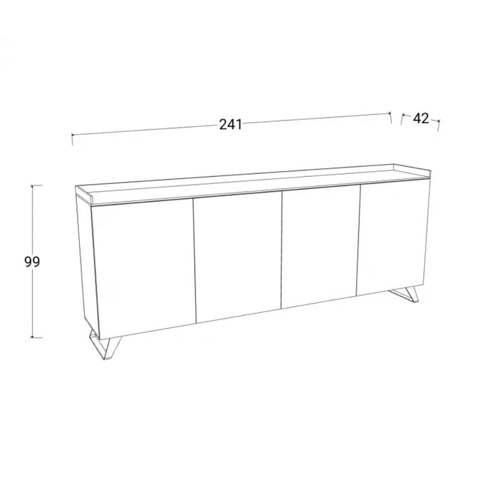 Madia 4 ante Polan ardesia piombo 241x42x99h