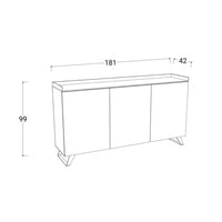 Madia 3 ante Polan ardesia piombo 181x42x99h