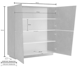 Madia credenza alta 4 ante ardesia, ZTCVG63886954