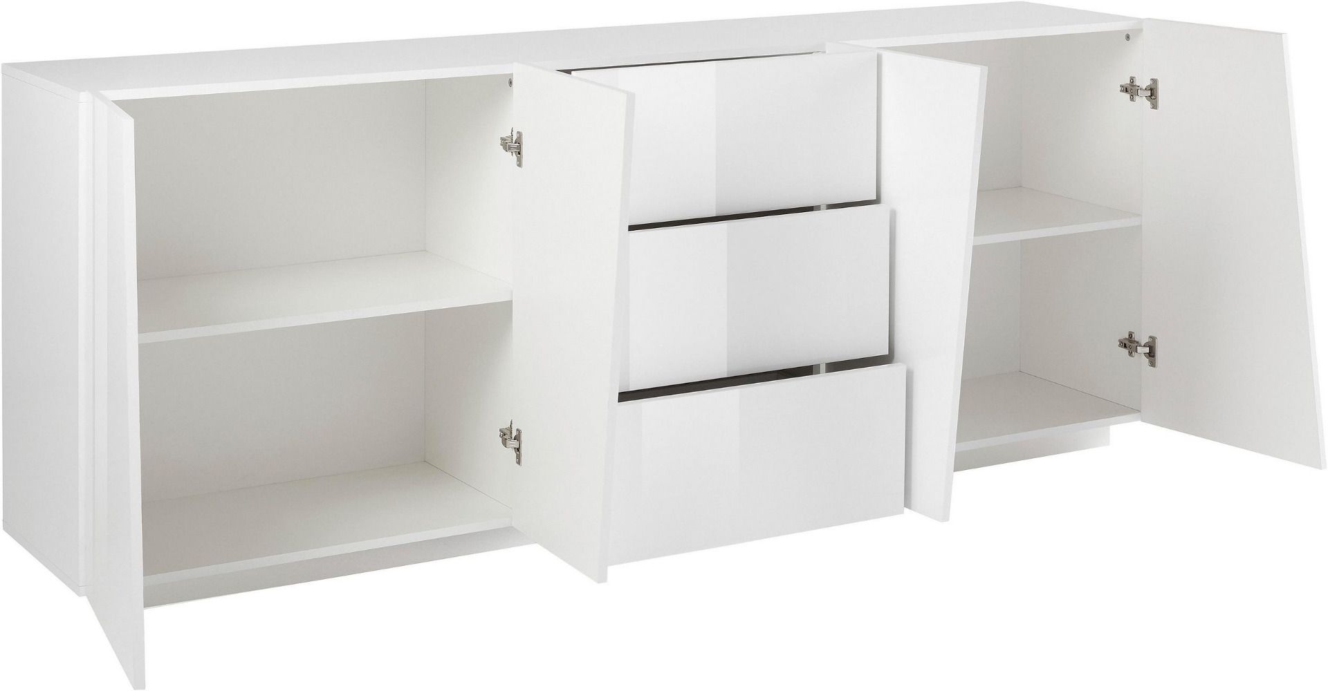 Madia credenza 4 ante 3 cassetti in finitura bianco lucido, ZTCVG49190468