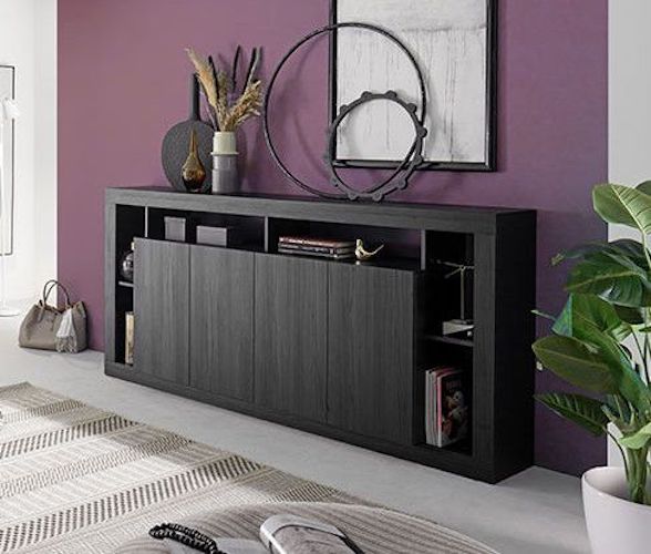 Credenza 4 ante Nero frassinato, ZLCMADRIM02