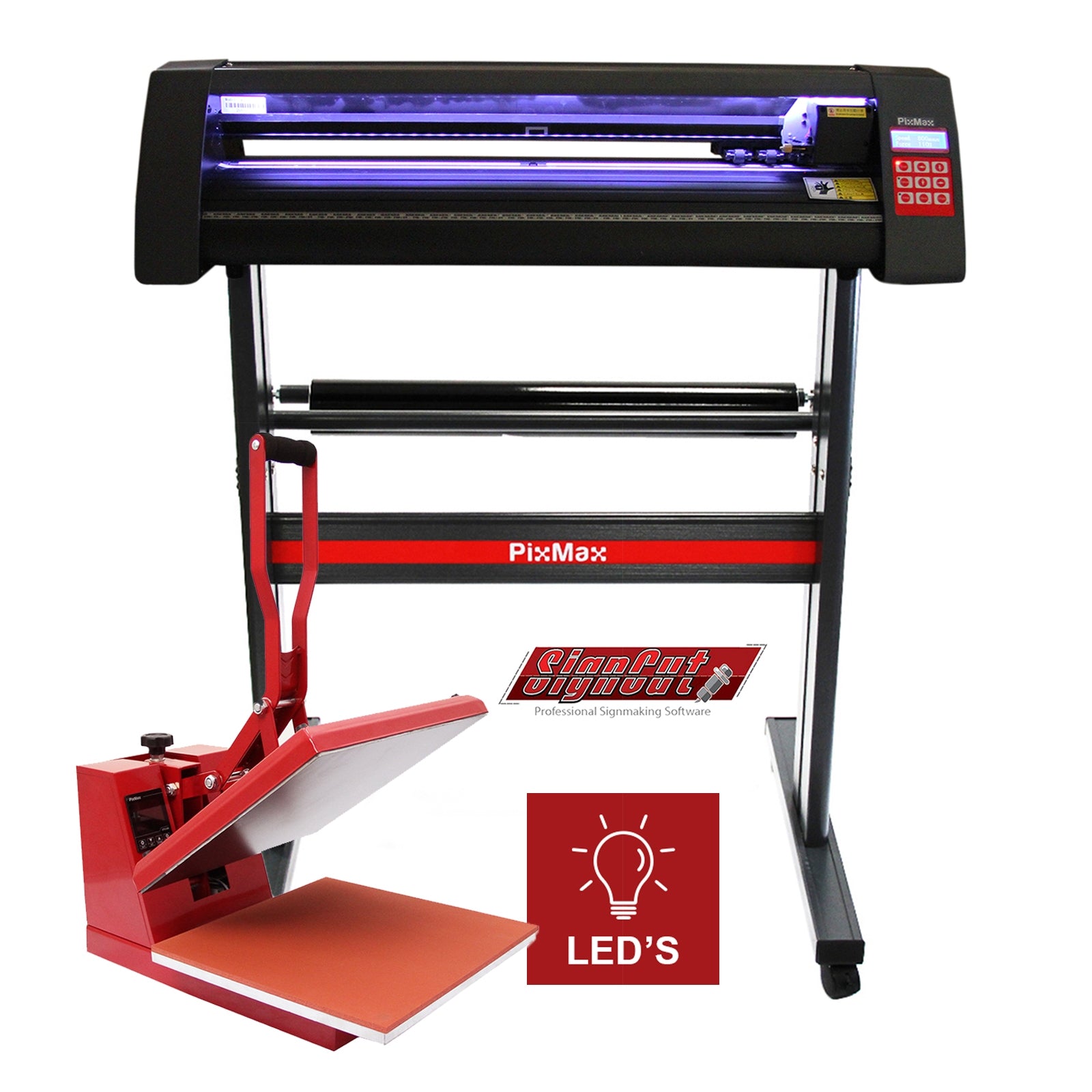 Plotter per Taglio Vinile Guida Laser Abbonamento 12 Mesi Software da Taglio - LED - 720mm & Termopressa 