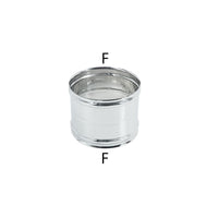 Manicotto ff da 130mm giunzione raccordo a doppio bicchiere inox aisi 304