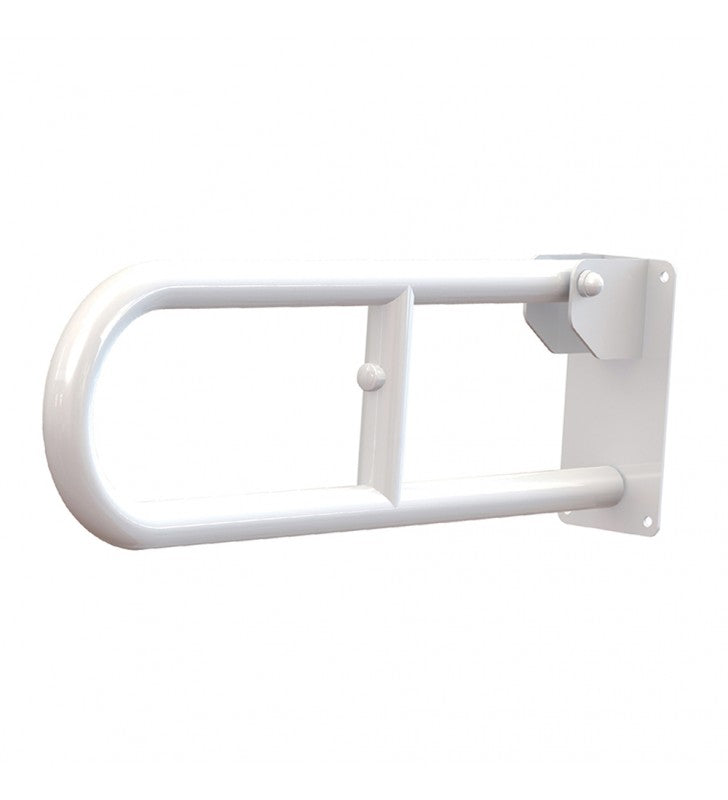 Maniglione serie care ribaltabile in acciaio laccato bianco 70 cm cod 75612