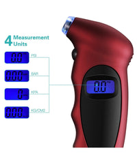 Manometro Misuratore Digitale Di Pressione Gomme Pneumatici Gomma Auto Moto Bici         