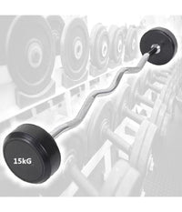 Manubri Bilanciere Curl Curvo Ondulato Precaricato Da 30 Kg 15+15 Kg Bodysolid         