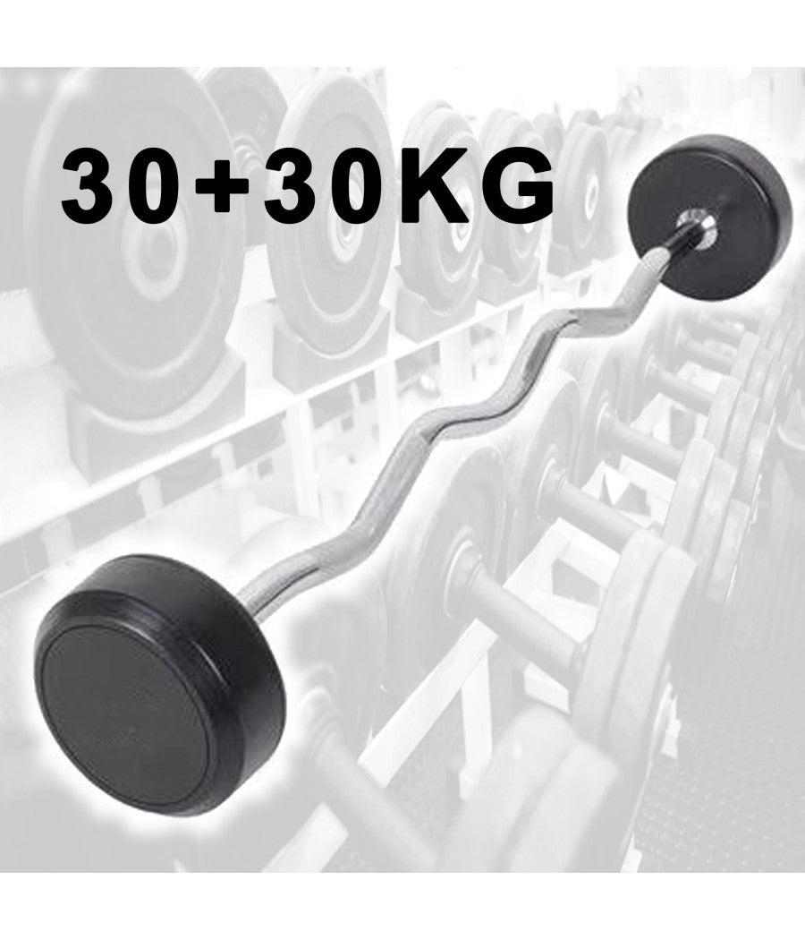 Manubri Bilanciere Curl Curvo Ondulato Precaricato Da 60 Kg 30+30 Kg Bodysolid         