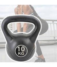 Manubrio Kettlebell Da 10 Kg Peso Con Maniglia Ginnastica Fitness Ergonomico         