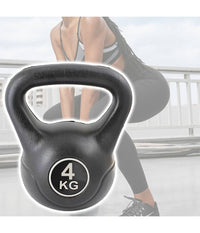 Manubrio Kettlebell Da 4 Kg Peso Con Maniglia Ginnastica Fitness Ergonomico         