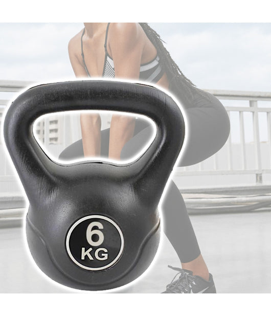 Manubrio Kettlebell Da 6 Kg Peso Con Maniglia Ginnastica Fitness Ergonomico         