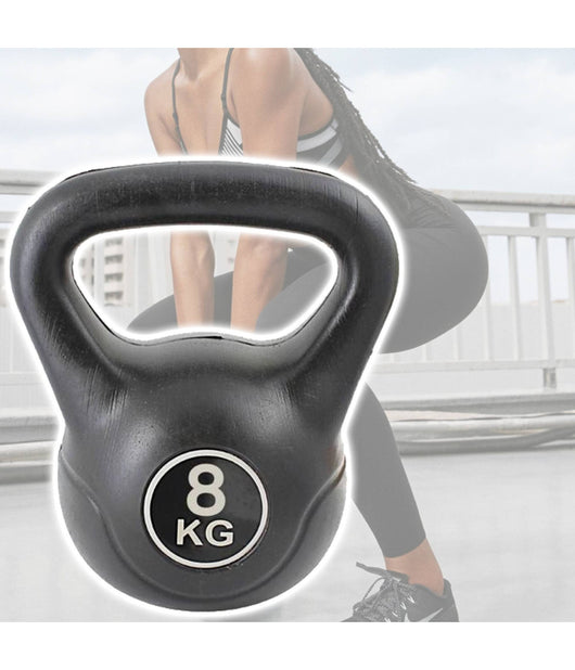 Manubrio Kettlebell Da 8 Kg Peso Con Maniglia Ginnastica Fitness Ergonomico         