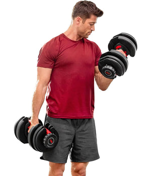 Manubrio Pesi Dumbbell Regolabile A Carico Variabile Da 2 A 24kg Multifunzionale         