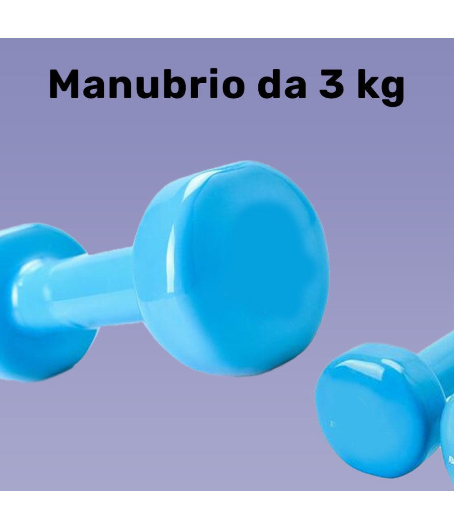 Manubrio Singolo 3 Kg In Vinile Allenamento Esercizi Casa Palestra Workout Fit         