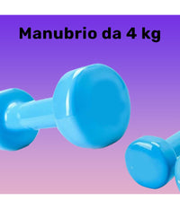 Manubrio Singolo 4 Kg In Vinile Allenamento Esercizi Casa Palestra Workout Fit         