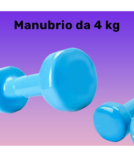 Manubrio Singolo 4 Kg In Vinile Allenamento Esercizi Casa Palestra Workout Fit         