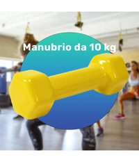 Manubrio Singolo 10 Kg In Vinile Allenamento Esercizi Casa Palestra Workout Fit         