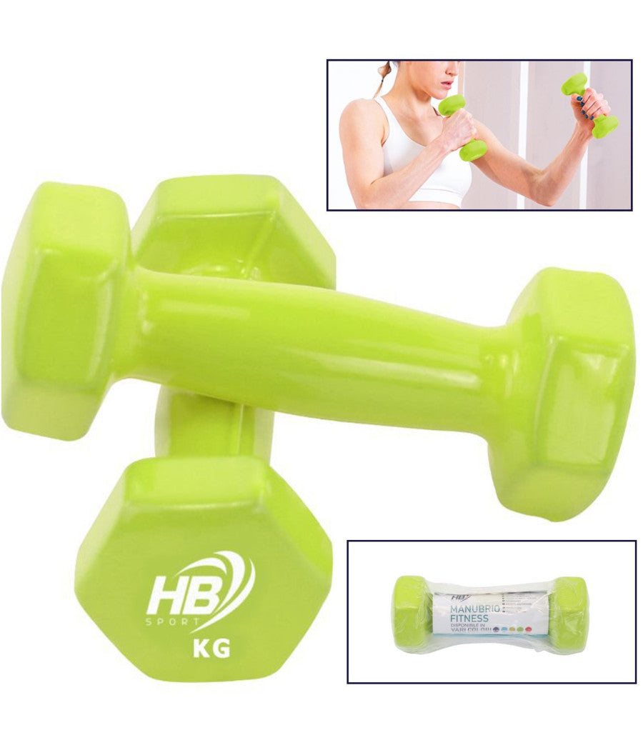 Manubrio Singolo Pesi In Vinile Allenamento Esercizi Casa Palestra Workout Fit  Verde       6 Kg