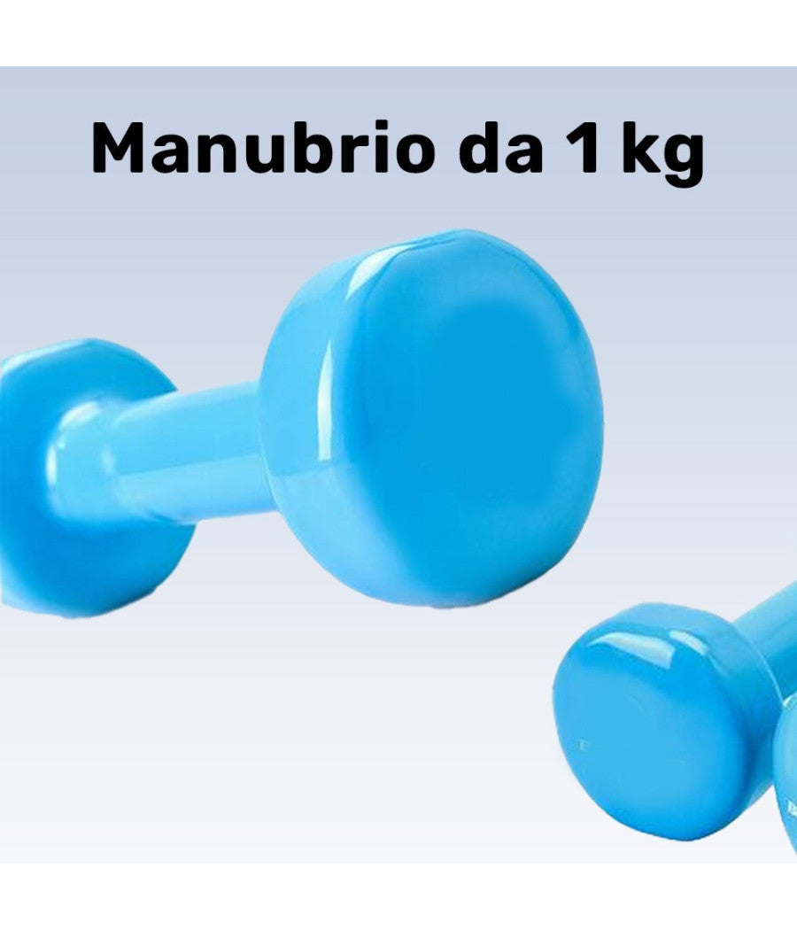 Manubrio Singolo 1 Kg In Vinile Allenamento Esercizi Casa Palestra Workout Fit         