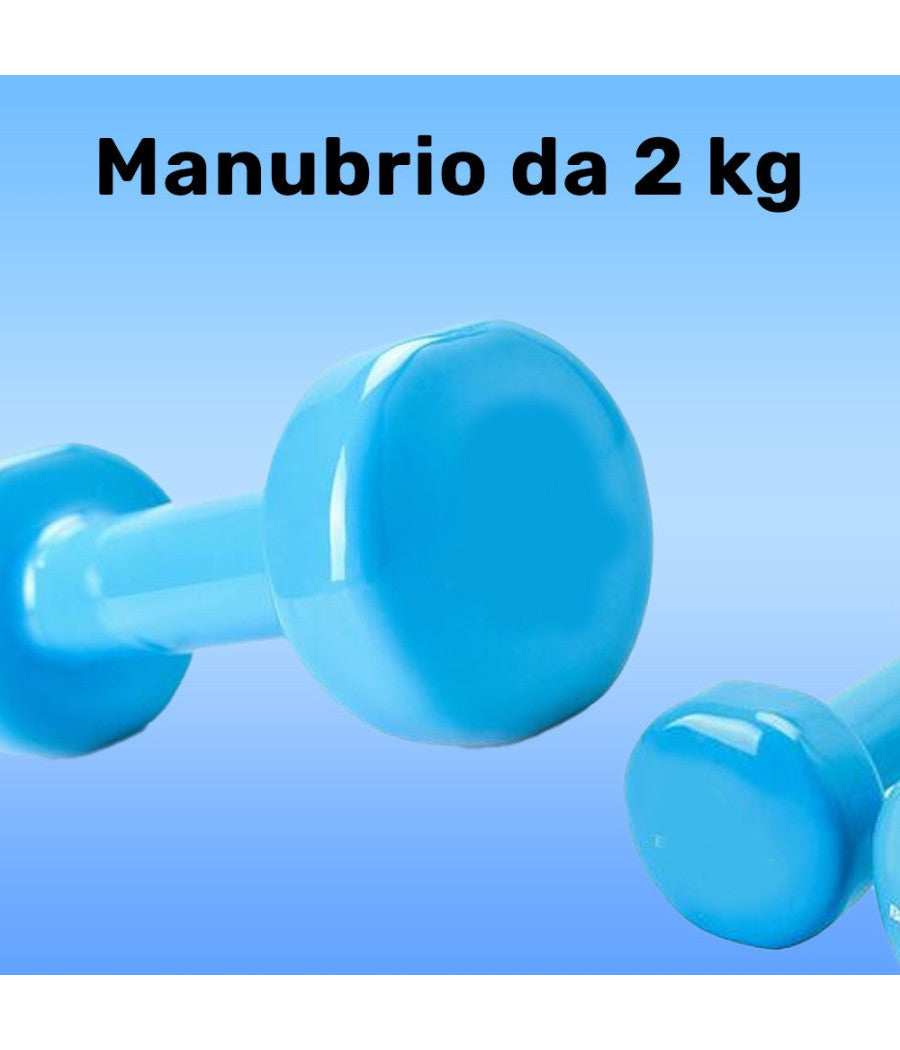 Manubrio Singolo 2 Kg In Vinile Allenamento Esercizi Casa Palestra Workout Fit         