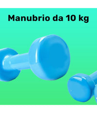 Manubrio Singolo 10 Kg In Vinile Allenamento Esercizi Casa Palestra Workout Fit         