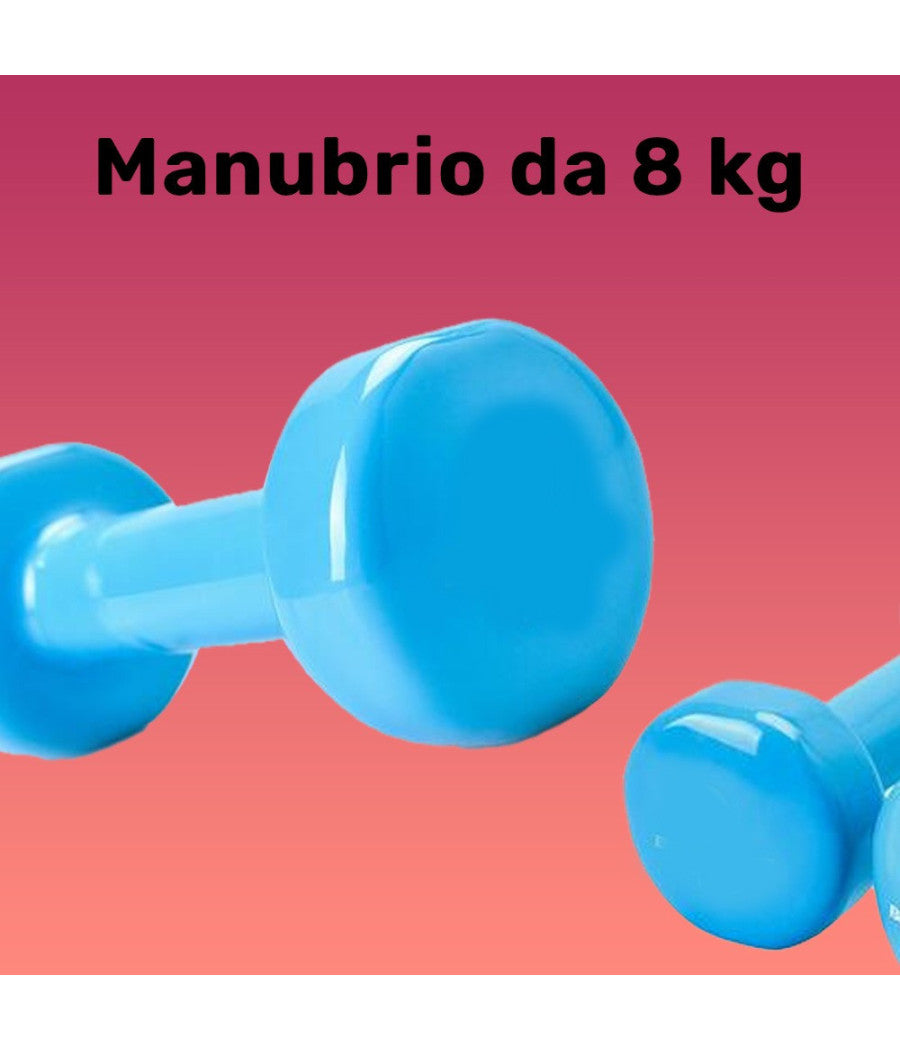 Manubrio Singolo 8 Kg In Vinile Allenamento Esercizi Casa Palestra Workout Fit         