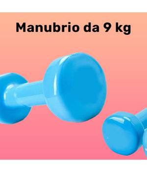 Manubrio Singolo 9 Kg In Vinile Allenamento Esercizi Casa Palestra Workout Fit         