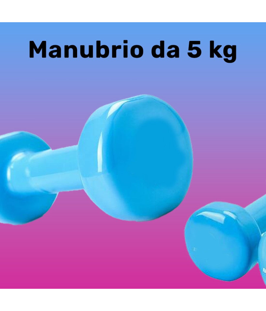 Manubrio Singolo 5 Kg In Vinile Allenamento Esercizi Casa Palestra Workout Fit         