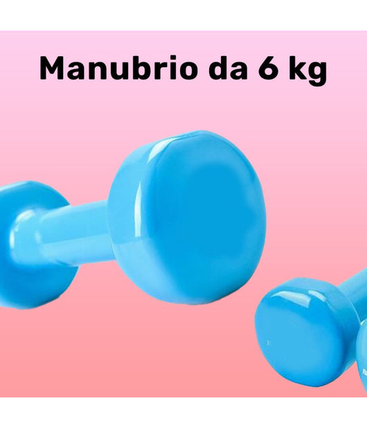 Manubrio Singolo 6 Kg In Vinile Allenamento Esercizi Casa Palestra Workout Fit         