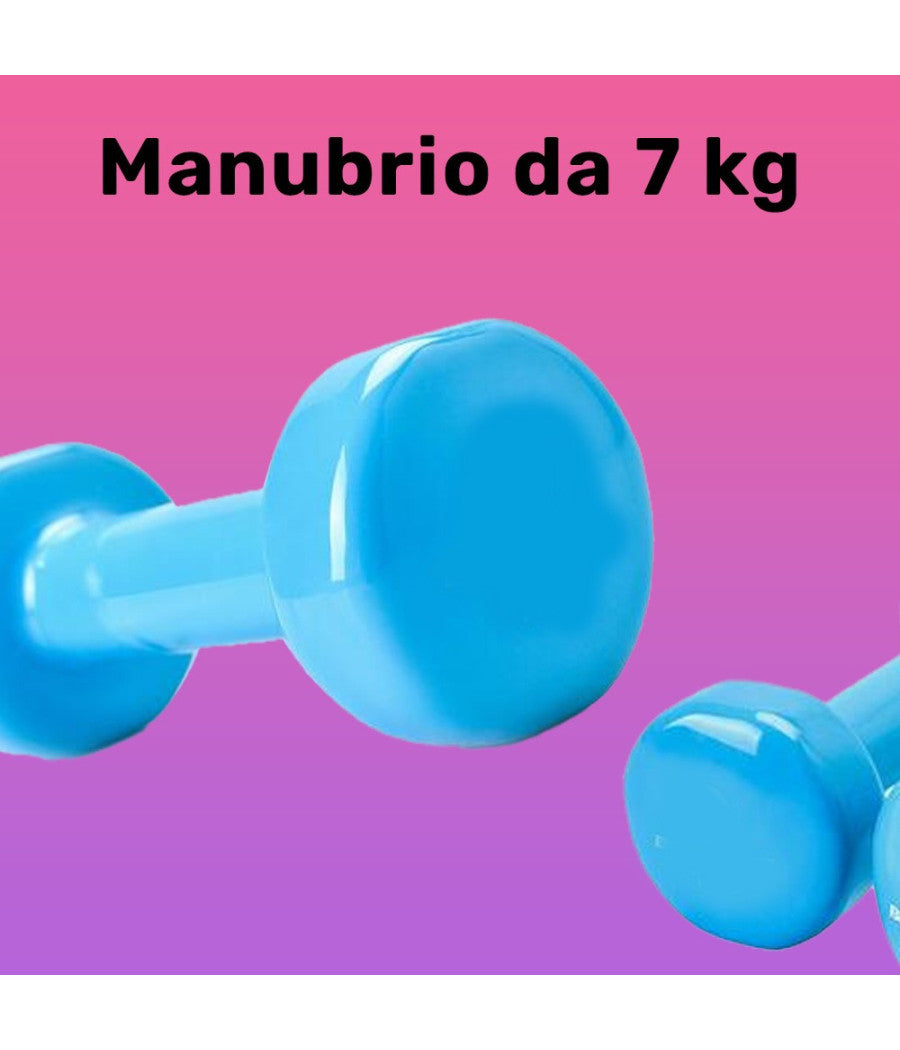 Manubrio Singolo 7 Kg In Vinile Allenamento Esercizi Casa Palestra Workout Fit         