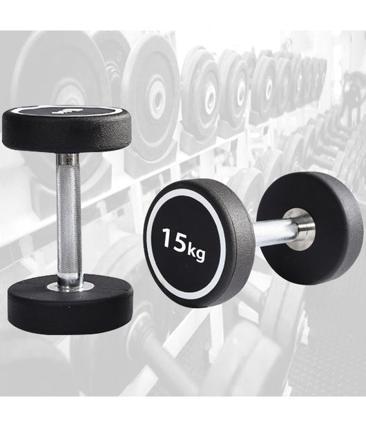 Manubrio Singolo Professionale In Vinile Da 15 Kg Pesi Palestra Fitness Sport         