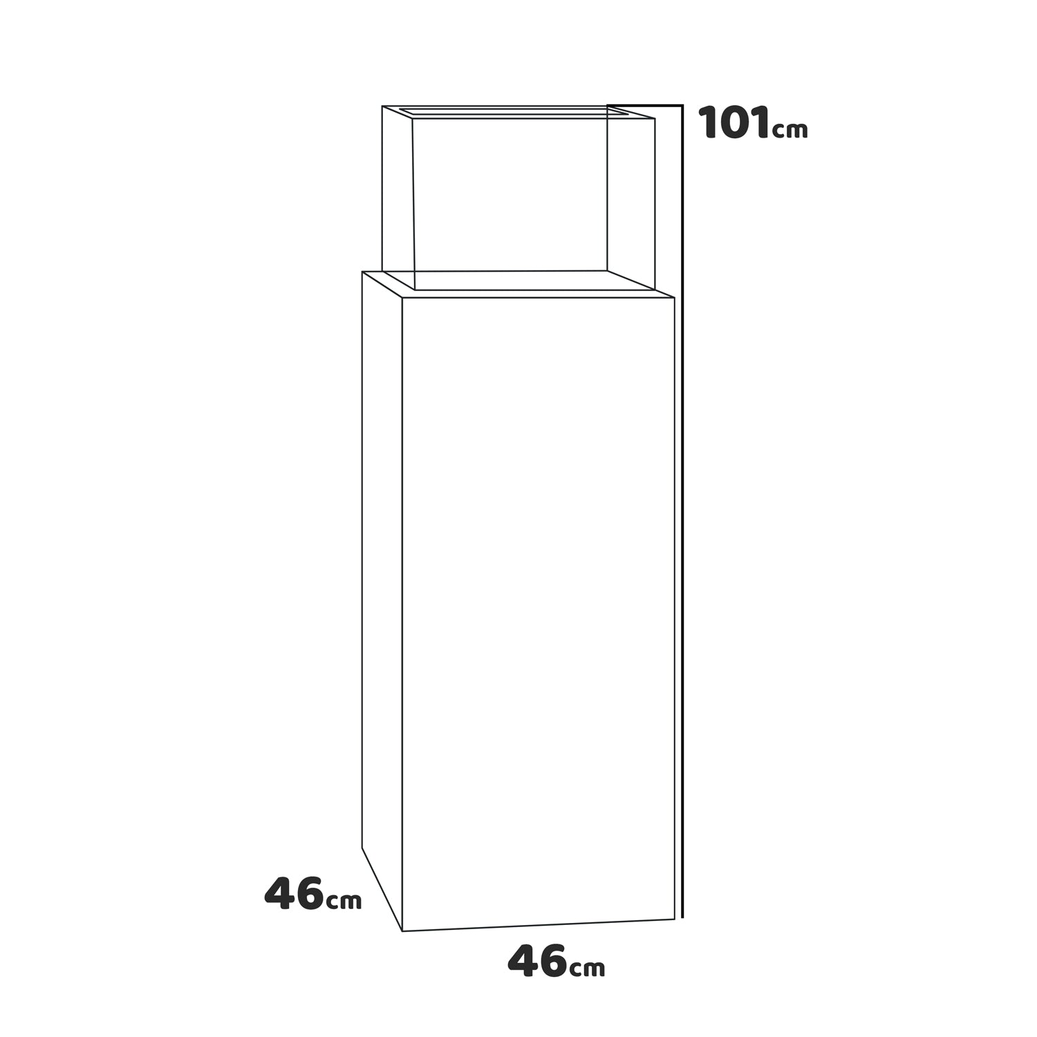 Marcantonio - Camino a bioetanolo da terra freestanding, biocamino da pavimento, dimensioni 40x40xH112 cm