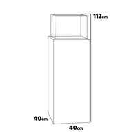 Marcantonio - Camino a bioetanolo da terra freestanding, biocamino da pavimento, dimensioni 40x40xH112 cm bianco