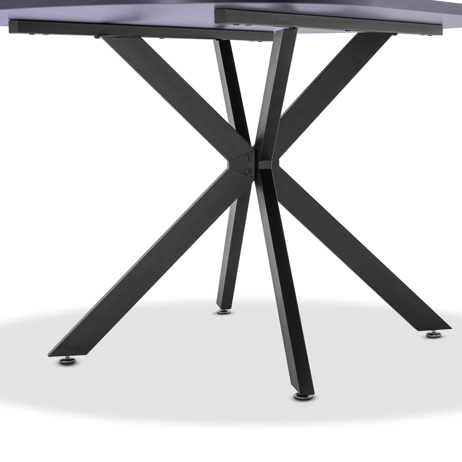 Marui - Table à manger ovale en bois et métal avec pied central Kiso 180x100 cm - gris effet bois