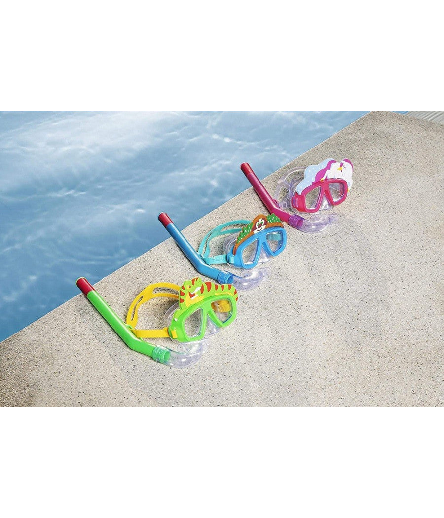 Maschera Da Snorkeling Con Boccaglio Per Bambini Con Animaletti 3-6+ Anni 24059         